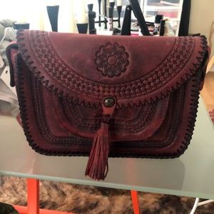 Vintage Red Distressed Beaumont Flap Crossbody